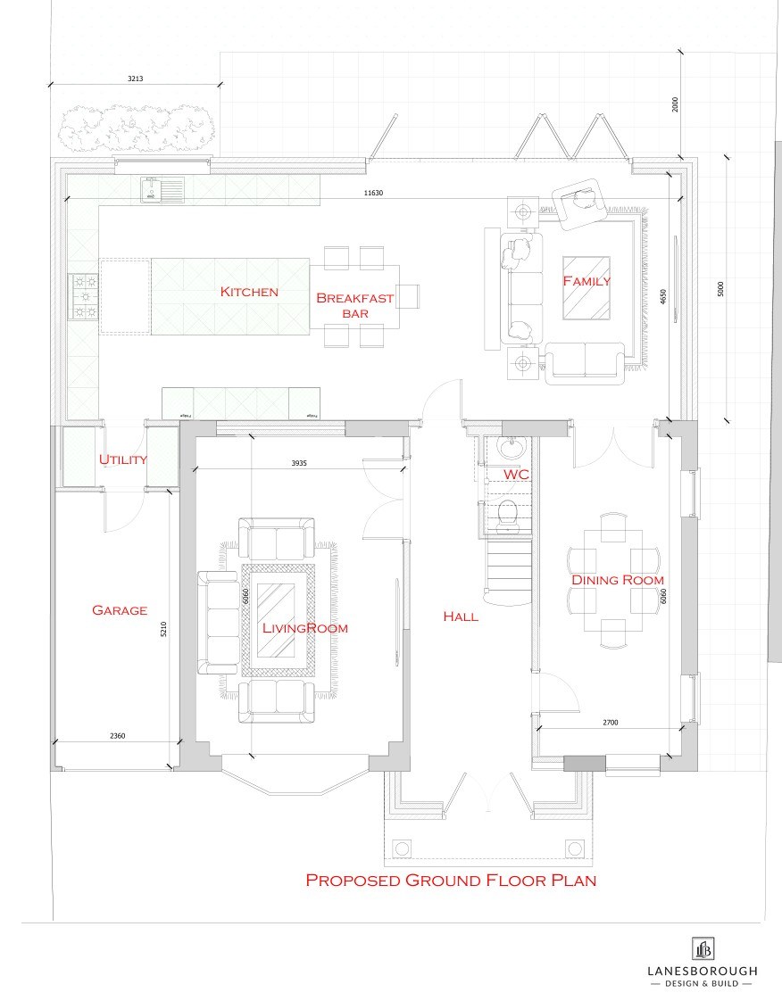8 Chiltern Road — Proposed ground floor plan